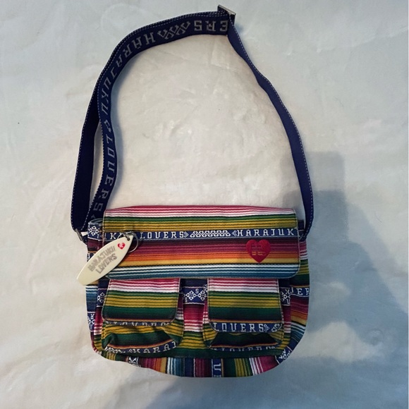 VTG Harajku Lovers Gwen Stefani Cotton Mexican Blanket Crossbody Bag - Picture 1 of 16